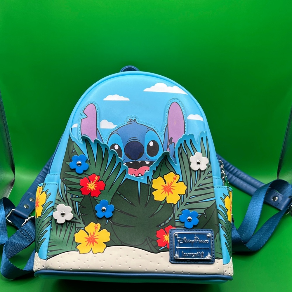 Loungefly Blue Stitch Tropical Kids Backpack